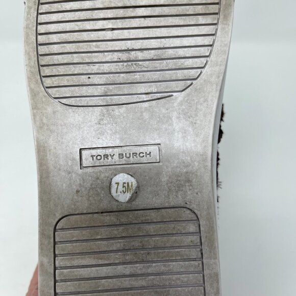 Tory Burch Rosette Slip On Trainers leather boho textile flowers brown size 7.5 - Picture 11 of 11